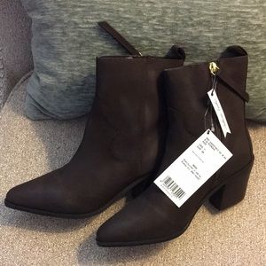 NWT Brand New MANGO cowboy boots coffee brown heel